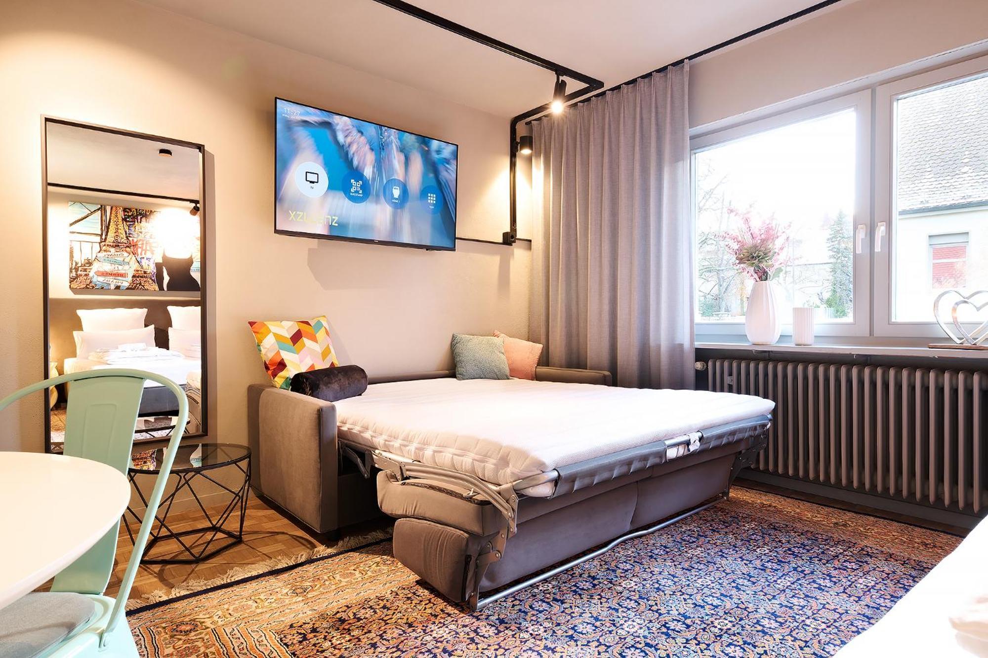 Appartement Xzllenz Kueche Bad S-Bahn Parken Smart-Tv Wellbeing à Neunkirchen am Sand Chambre photo